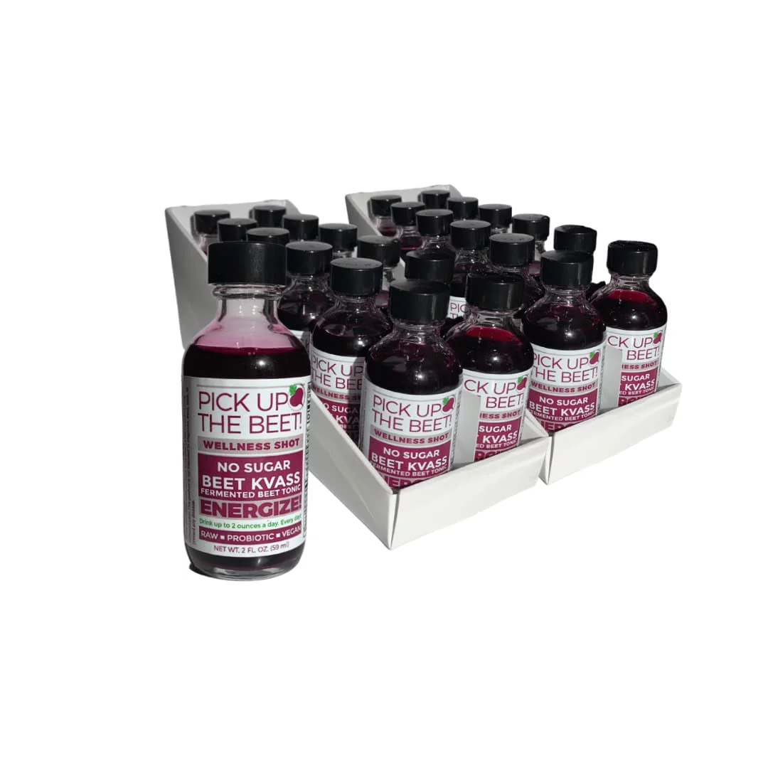 Pick Up The Beet Juice Kvass - Nitric Oxide Tonic With Live Cultures - 2 Ounces, 24 Bottles