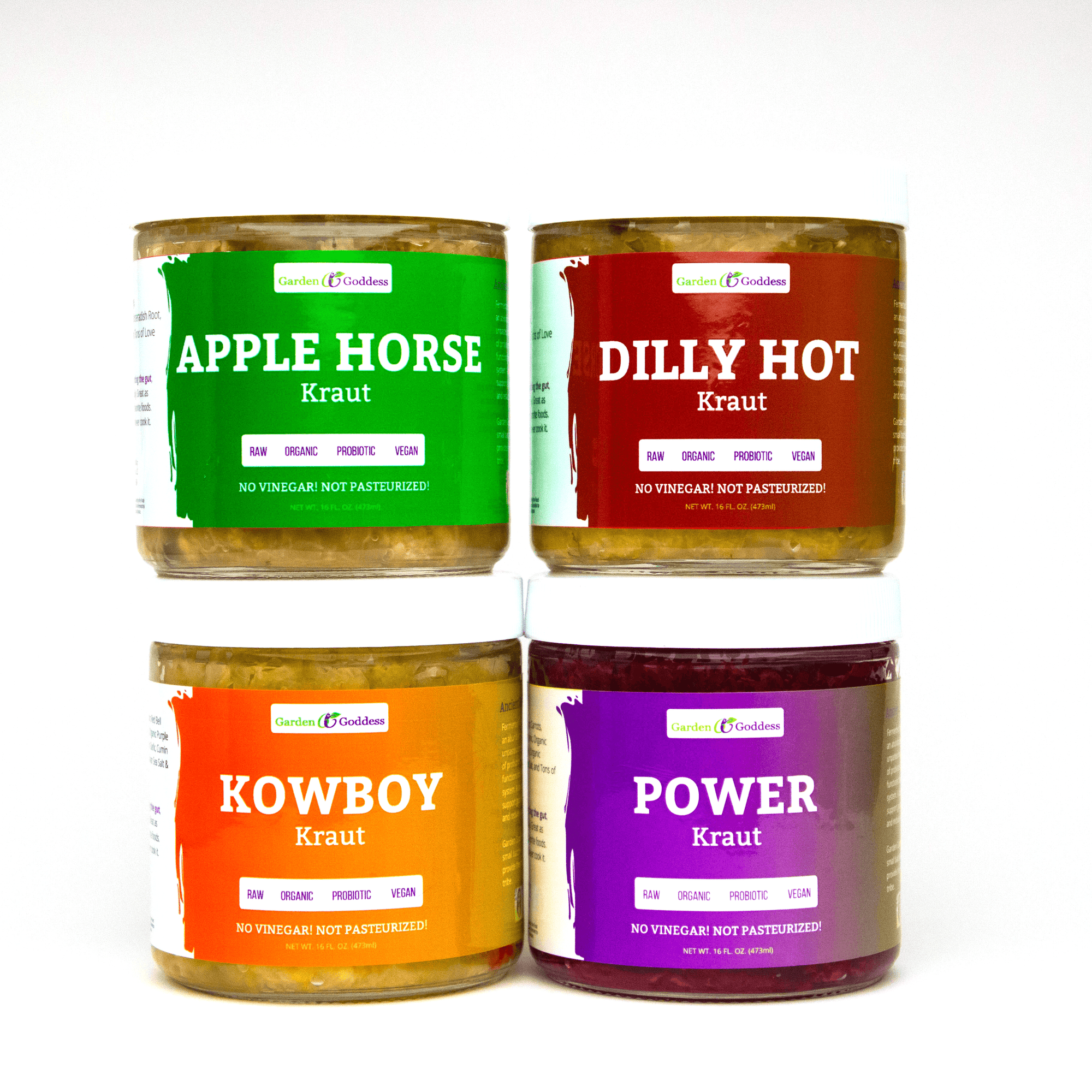 Monthly Subscription: 4 Krauts, mix & match 16oz jars - Garden Goddess