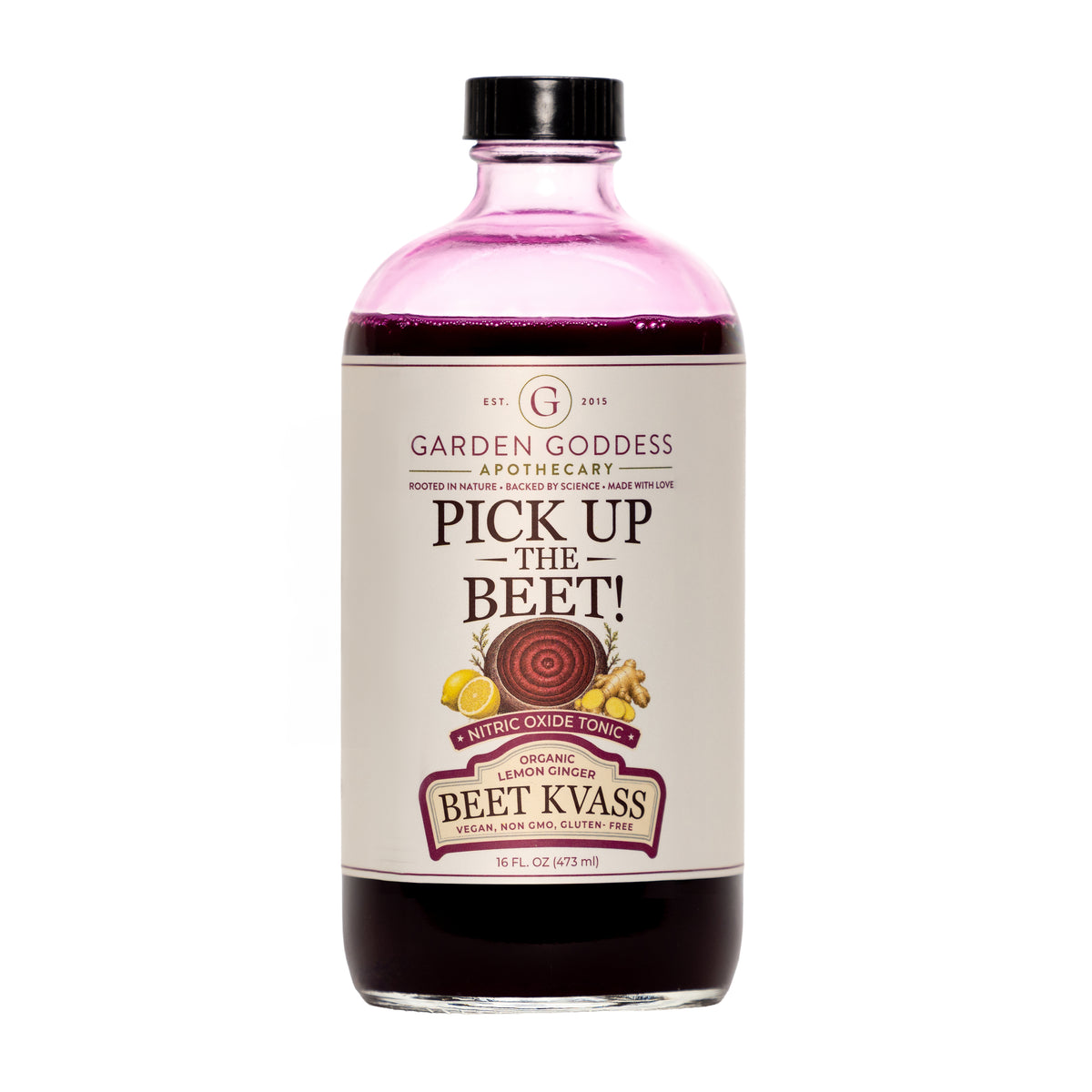16oz Organic Raw Lemon Ginger Beet Juice Kvass