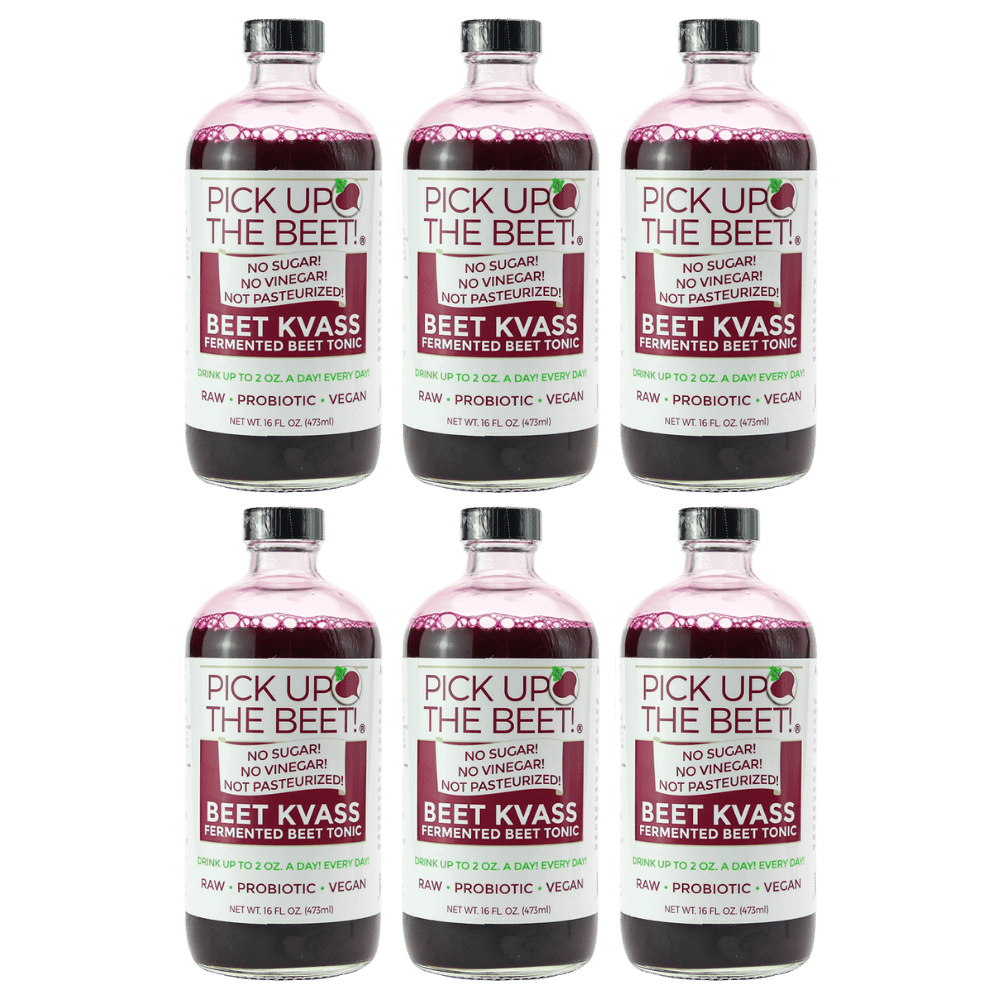 Organic Raw Beet Juice Kvass 6 Pack 16oz Natural Beetroot