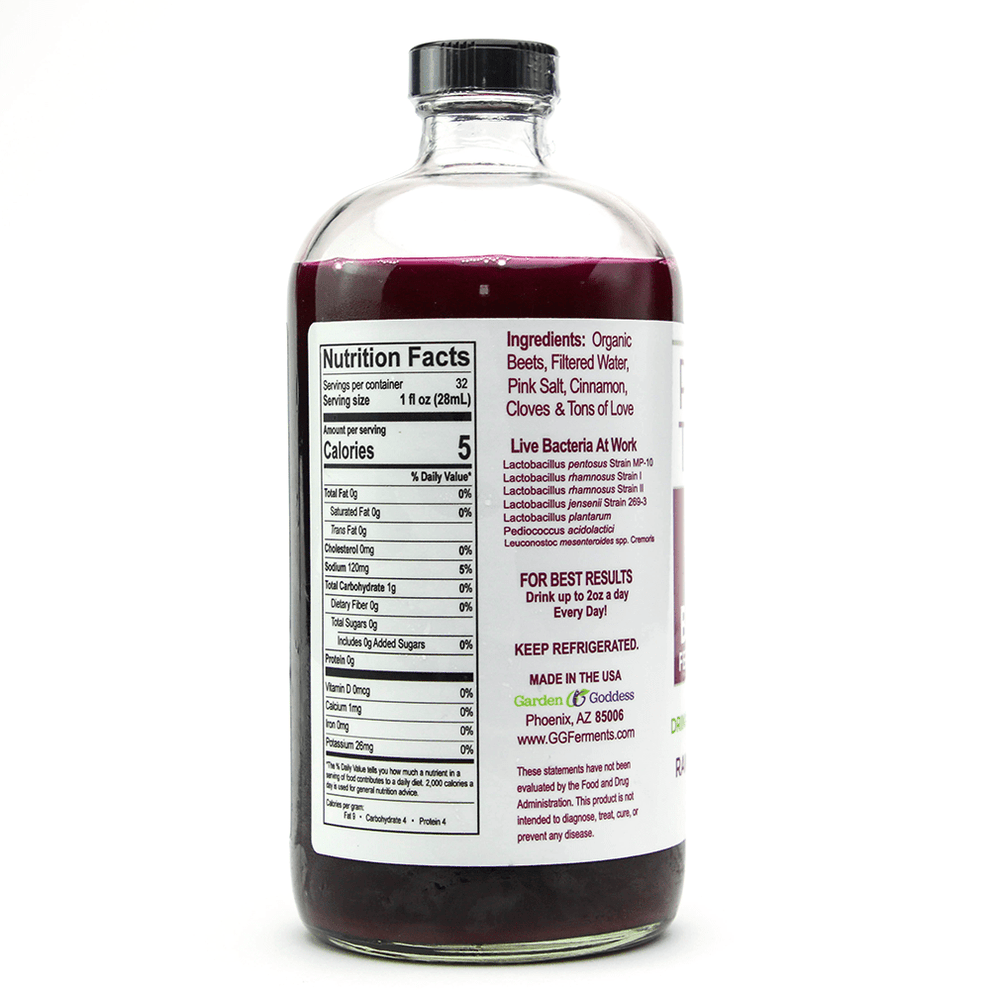 Beet Kvass Fermented Beet Tonic 32oz Garden Goddess Ferments